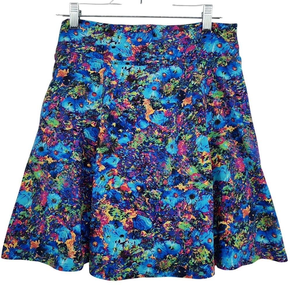 Dona Jo Size 2 Blue Floral Skort Activewear Tennis Golf Athletic Vibrant Skirt